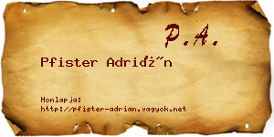 Pfister Adrián névjegykártya